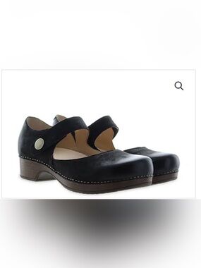 Dansko Beatrice Mary Jane Clog Women EU 39 US 8.5-9 Black Burnished Leather